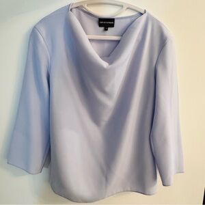Emporio Armani Soft Blue Cowl Neck Blouse